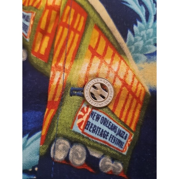 2015 Jazz Fest Bayou Wear Shirt Mens XL New Orleans Stellar Street Car Hawaiian - Picture 6 of 7